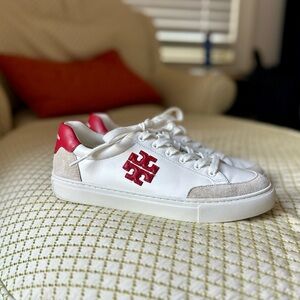 Tory Burch Color Block Signature T-Logo Leather Sneaker
